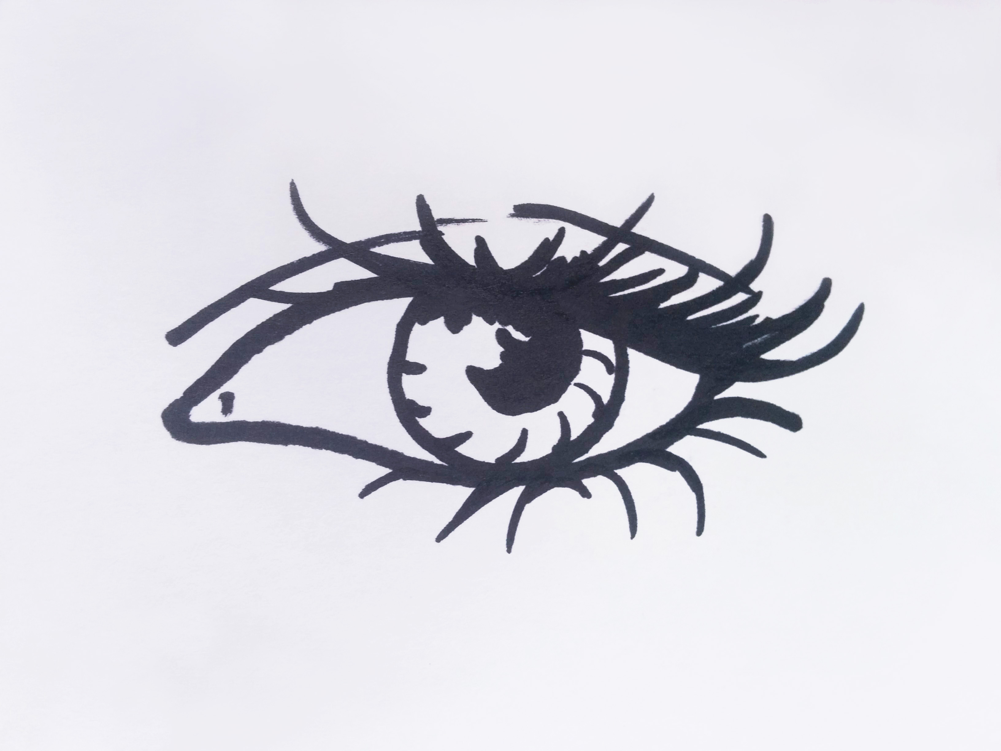 Eye black marker Sketch art by artist Alice Croft Глаз