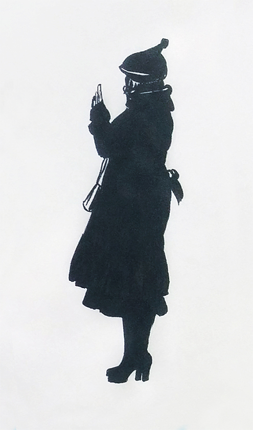 Girl silhouette art by artist Alice Croft Силуэт девушки